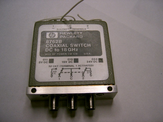 Agilent/HP 8765A Opt 015 DC-4 GHz Coaxial Switch 15V 