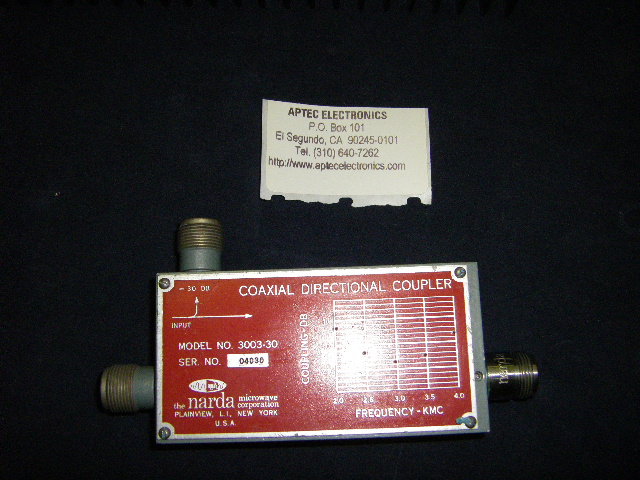 F Directional Coupler 20 dB Tested Narda 3002-20 0.95 to 2 GHz 200 W Type N 